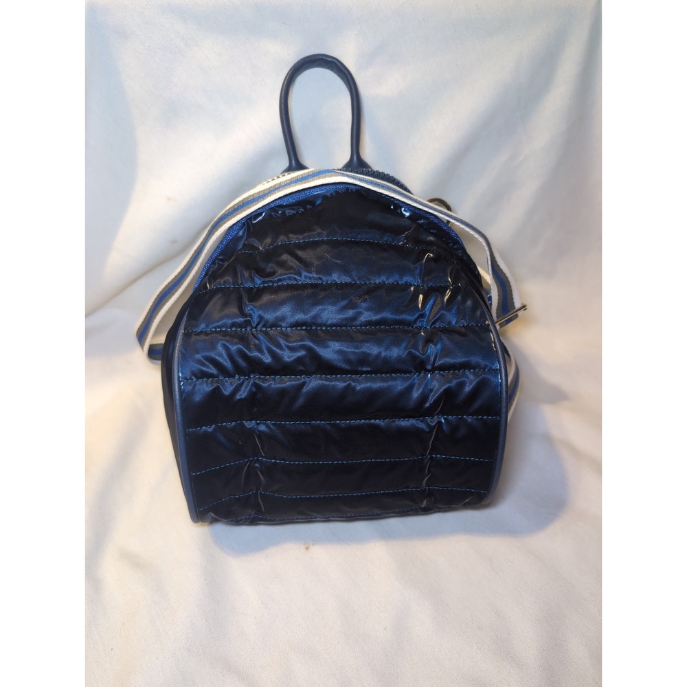 Sondra Roberts Squared Mini Backpack Shoulder Bag Shiny Blue 9"x9"
